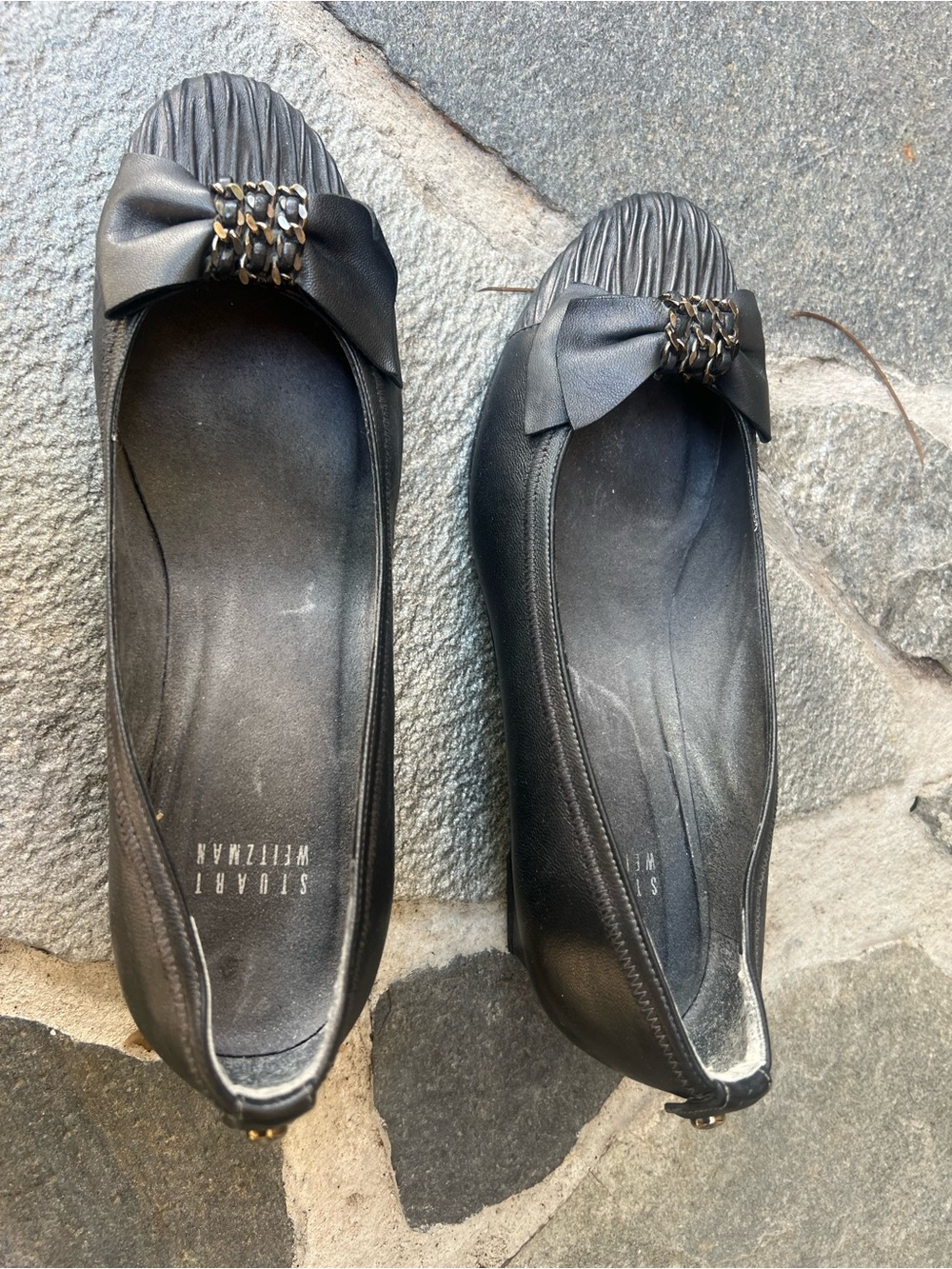 Stuart Weitzman Graphite Bow Ballet Flats - Picture 3 of 6